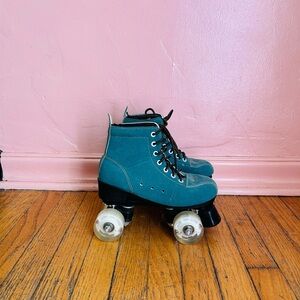 Teal Roller Skates with Light-up wheels for Kids